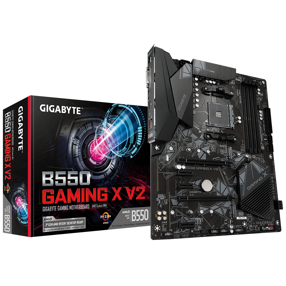 GIGABYTE AMD B550 Gaming X Chipset for 3rd Generation AMD Ryzen processors | 4x Dual DDR4 | 2x M2 | DVI-D | HDMI